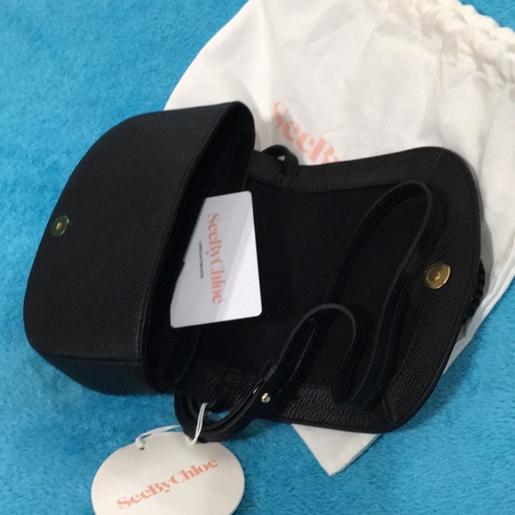 Mini Hana See by Chloe Black Leather Shoulder Bag - Picture 6 of 7